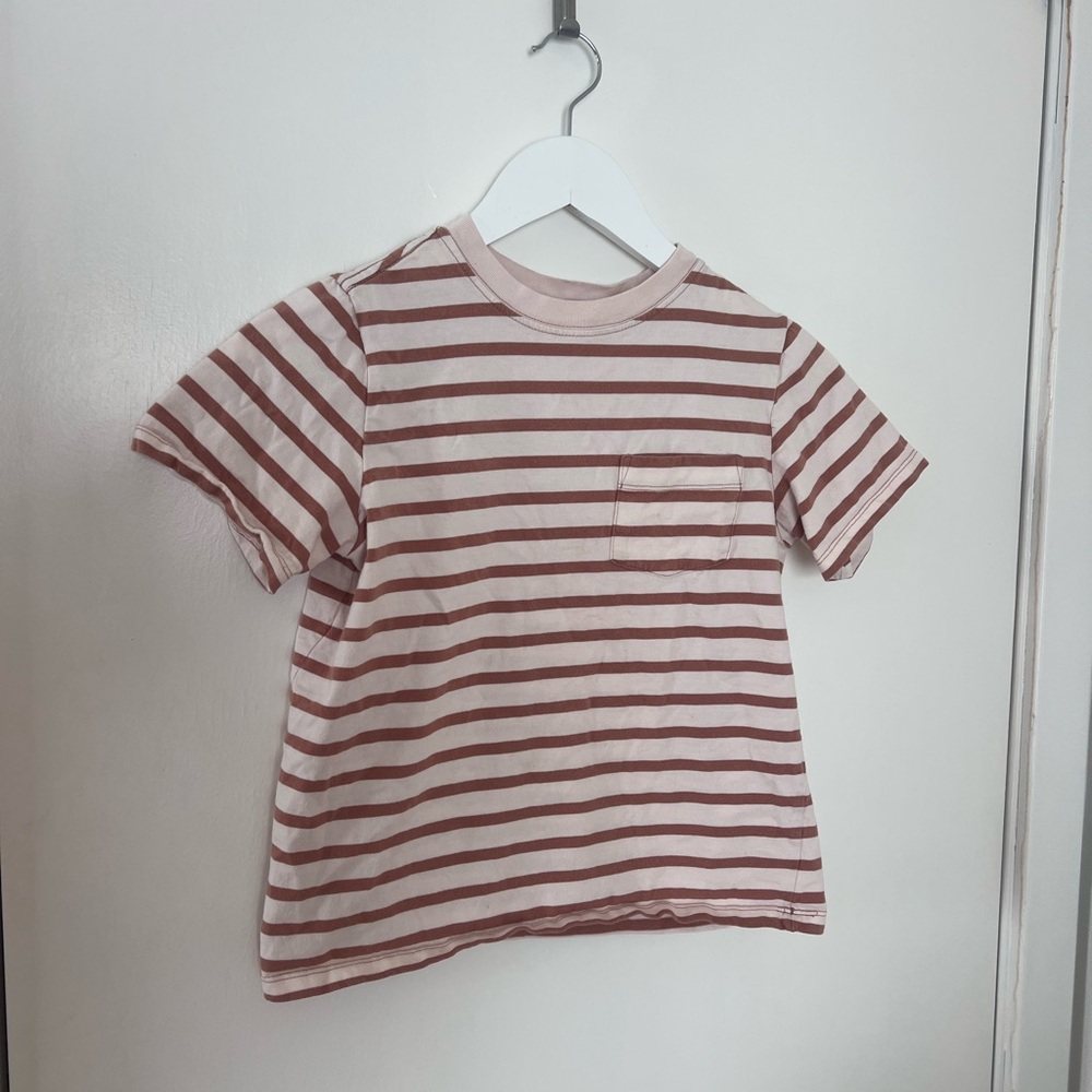 Hanna Andersson Kids Tee - Pink and White Stripes